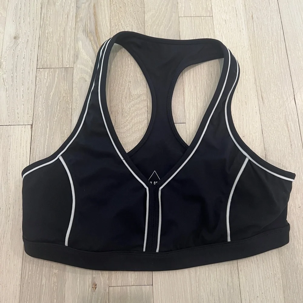 Erin Oprea Basics Motion Play Piped Sports Bra Black White Women’s Size M - Picture 1 of 11